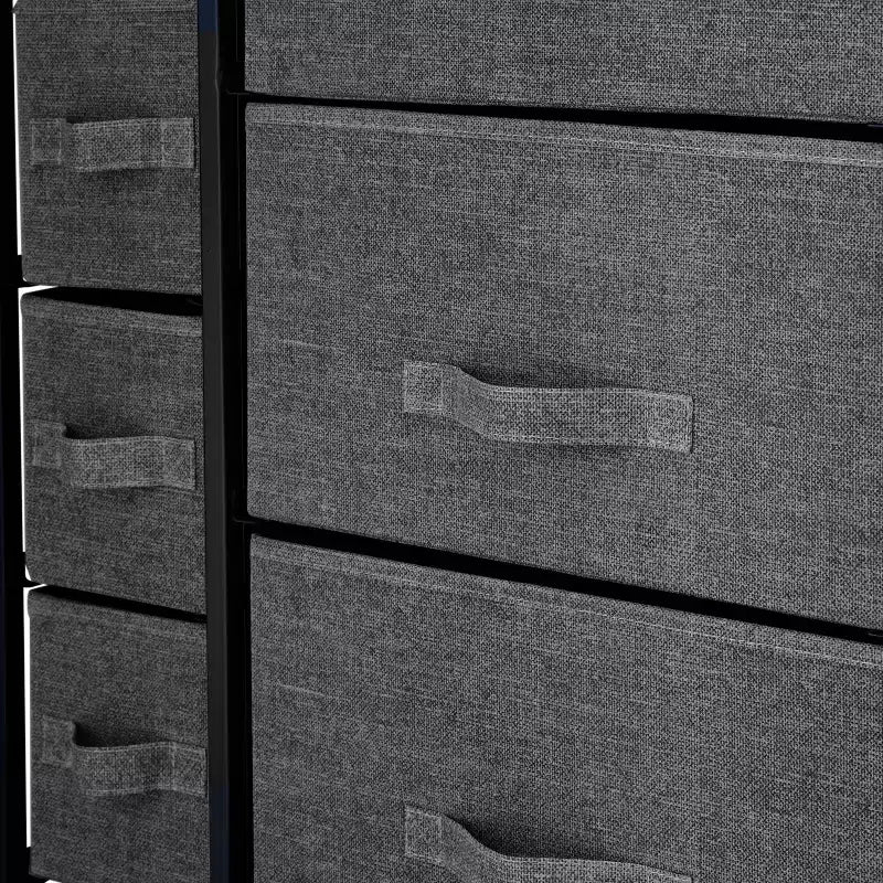 Simplify 7 Drawer Storage Chest Gray: Steel & Polypropylene Utility Storage Cabinet, Universal & Clothing Storage