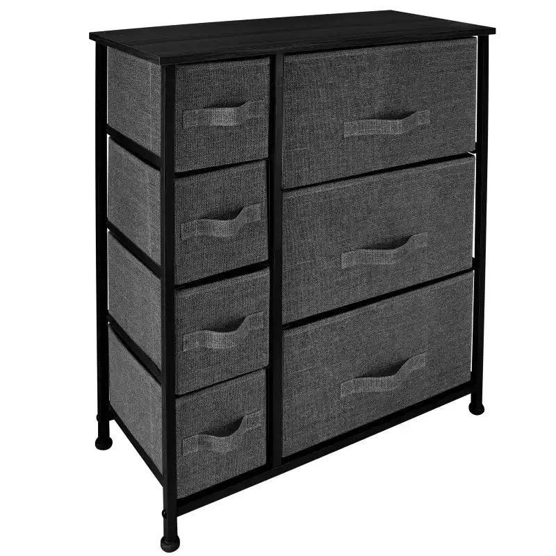 Simplify 7 Drawer Storage Chest Gray: Steel & Polypropylene Utility Storage Cabinet, Universal & Clothing Storage