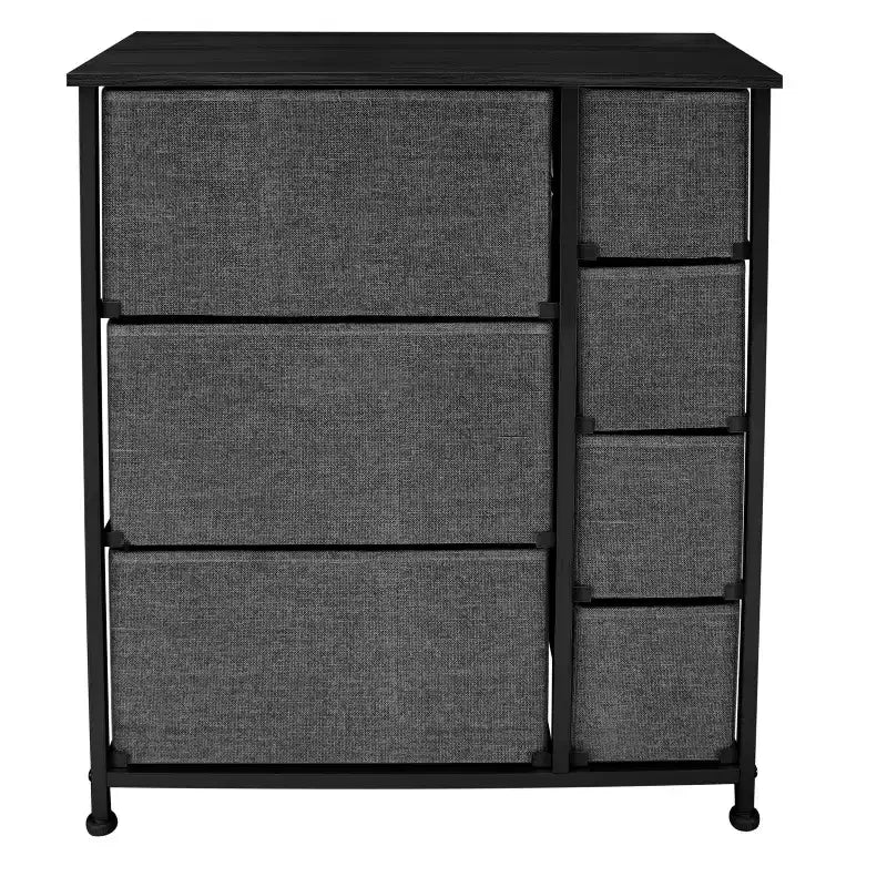 Simplify 7 Drawer Storage Chest Gray: Steel & Polypropylene Utility Storage Cabinet, Universal & Clothing Storage