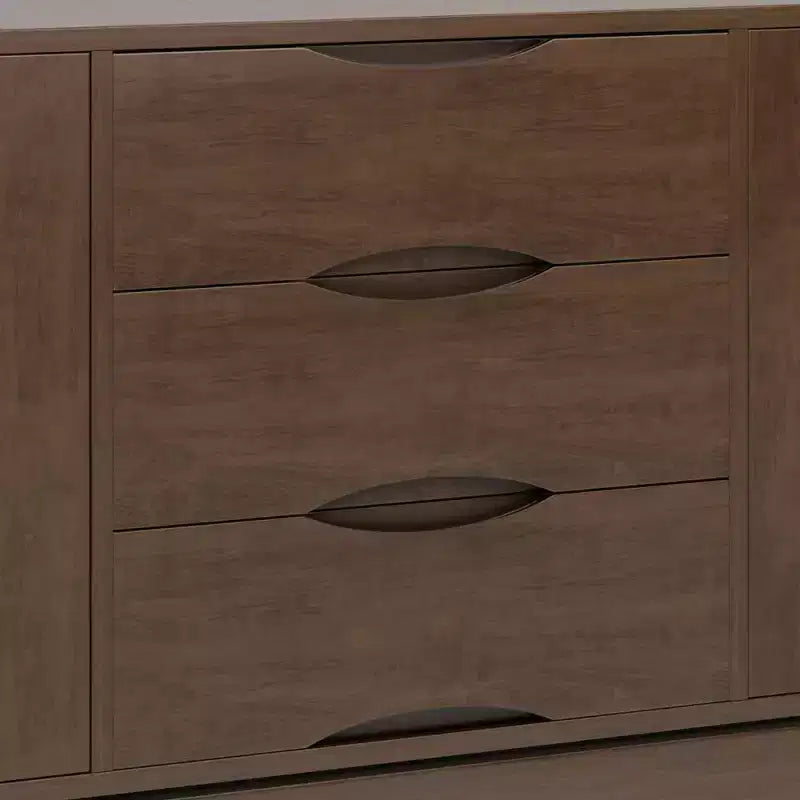 WyndenHall Pearson Sideboard Buffet Walnut Brown: Mid-Century Modern Storage, 3 Drawers, 2 Doors