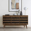 Wright Sideboard Buffet Rustic Aged Brown - Wyndenhall: Mid-Century Modern, Adjustable Shelves, Acacia Wood