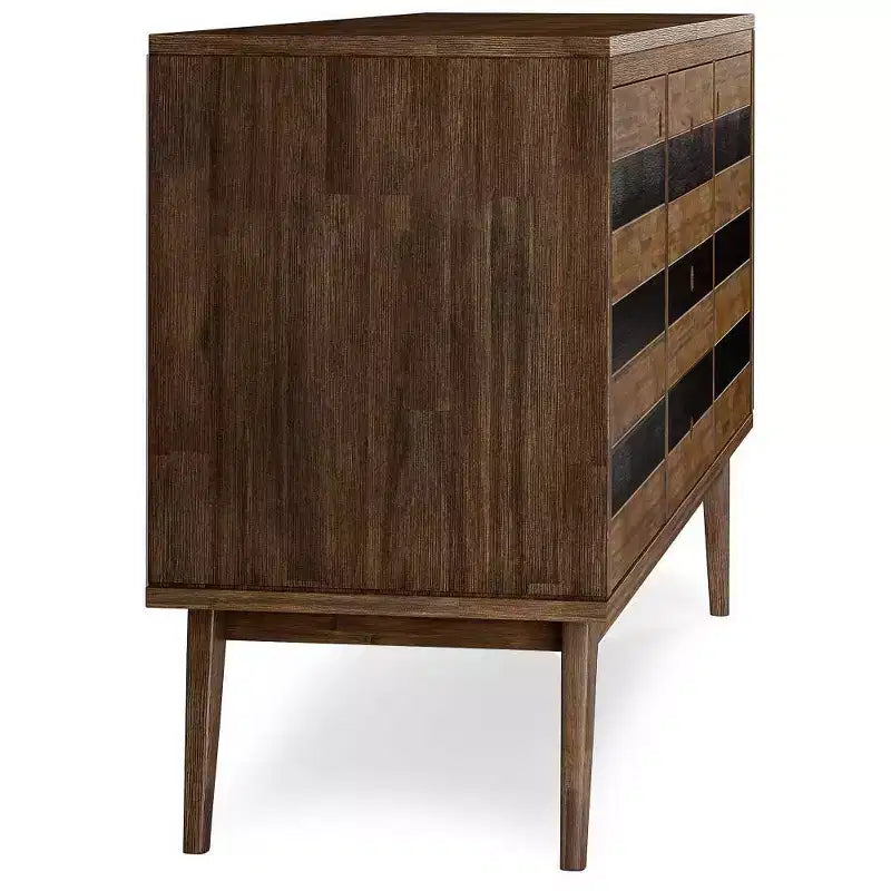 Wright Sideboard Buffet Rustic Aged Brown - Wyndenhall: Mid-Century Modern, Adjustable Shelves, Acacia Wood