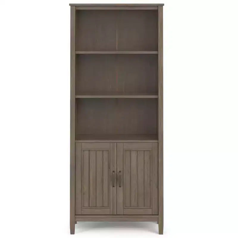 72" Rowan Bookcase Smoky Brown - Wyndenhall: Solid Hardwood, Adjustable Shelves, Storage Cabinet