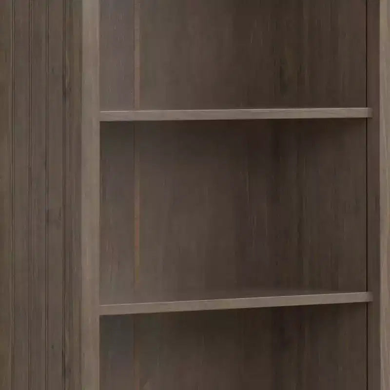 72" Rowan Bookcase Smoky Brown - Wyndenhall: Solid Hardwood, Adjustable Shelves, Storage Cabinet