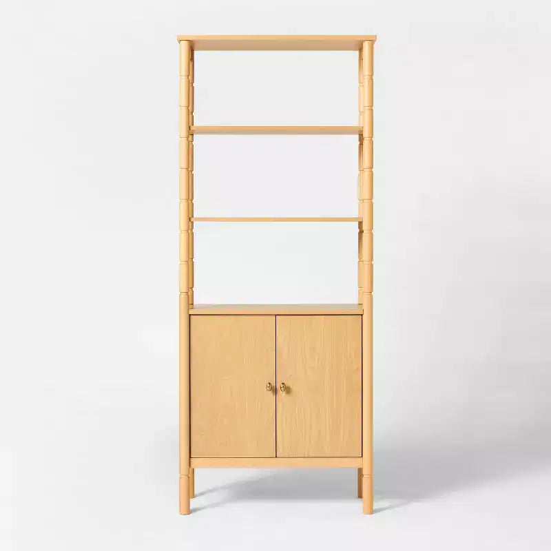 Modern Turned Wood Cabinet Brown - Threshold™ designed with Studio McGee