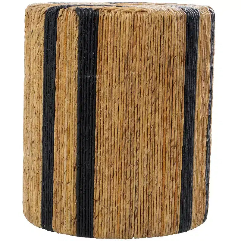 Olivia & May Banana Leaf Handmade Linear Wrapped Accent Table: No Assembly, Indoor Use, Wood Material