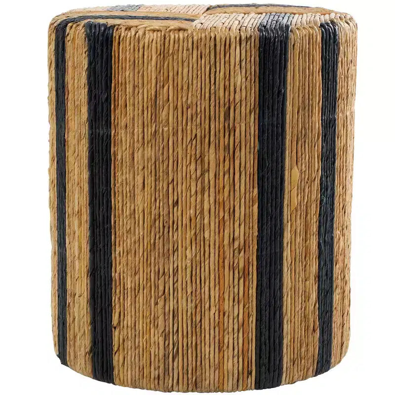 Olivia & May Banana Leaf Handmade Linear Wrapped Accent Table: No Assembly, Indoor Use, Wood Material