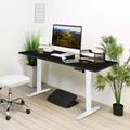 Mount-It! Electric Sit-Stand Desk with Tabletop - White / Black