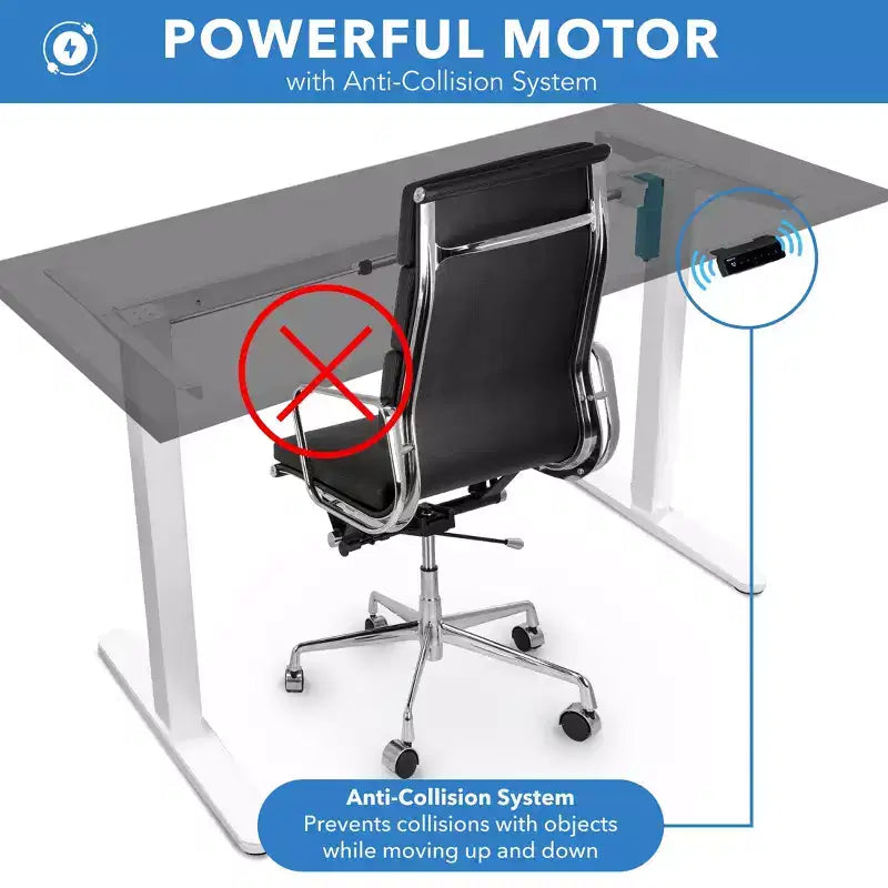 Mount-It! Electric Sit-Stand Desk with Tabletop - White / Black