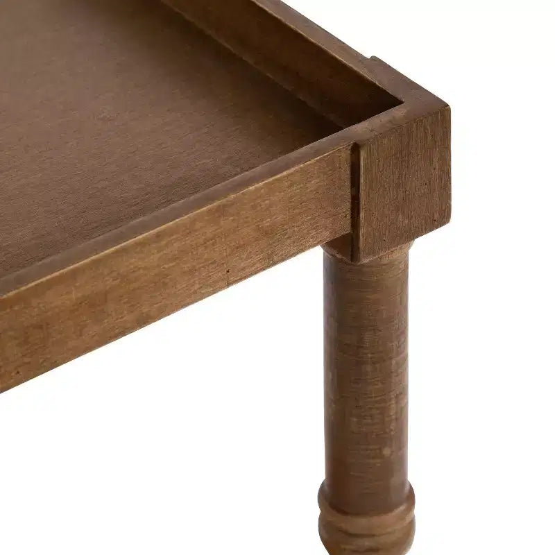 Kate and Laurel Bellport Rectangle Wood Side Table, 22x14x26, Rustic Brown