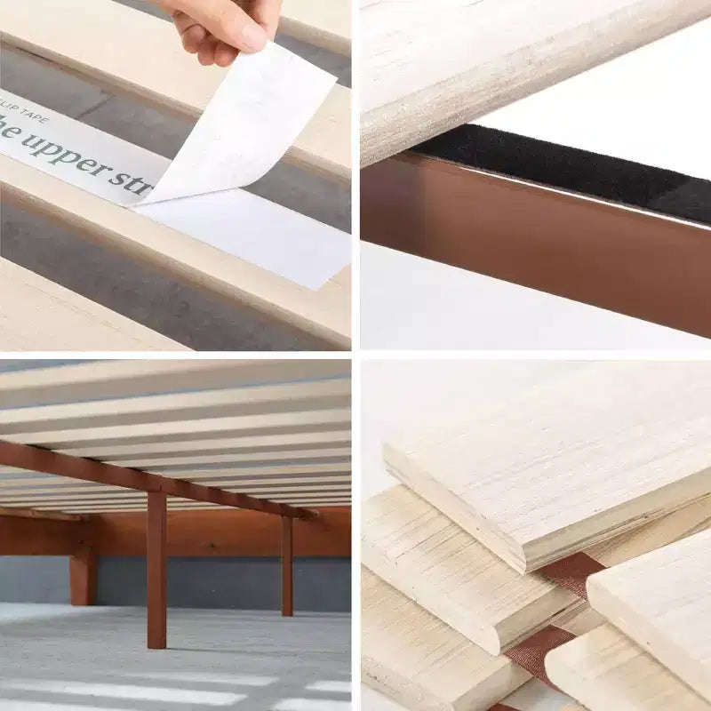 12 Wen Deluxe Wood Platform Bed Frame Cherry - Zinus