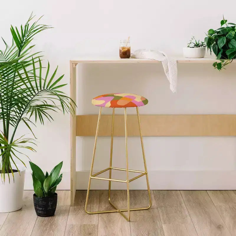Sundry Society Bright Color Block Shapes Barstool - Deny Designs