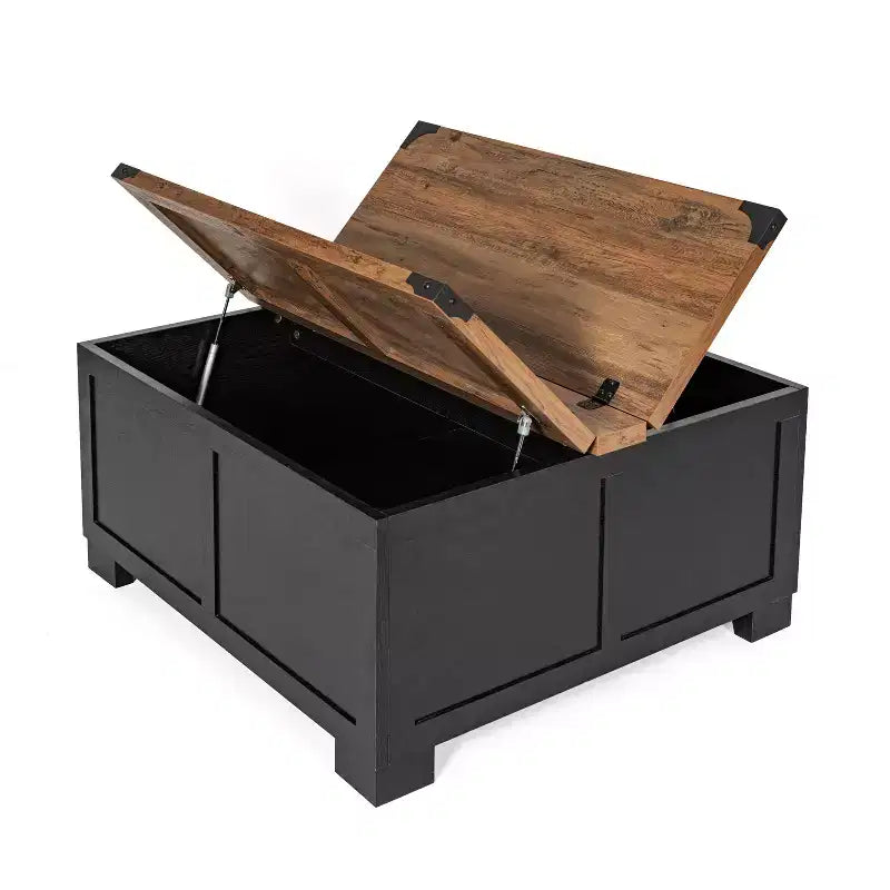 Flash Furniture Wyatt Farmhouse Storage Coffee Table with Hinged Lift Top, Large Coffee Table with Hidden Storage
