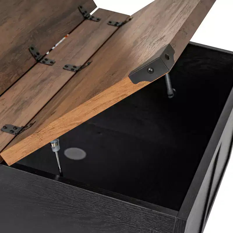 Flash Furniture Wyatt Farmhouse Storage Coffee Table with Hinged Lift Top, Large Coffee Table with Hidden Storage