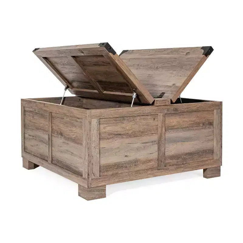 Flash Furniture Wyatt Farmhouse Storage Coffee Table with Hinged Lift Top, Large Coffee Table with Hidden Storage