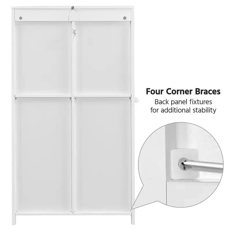 Yaheetech 42 Bathroom Storage Cabinet Floor Cabinet with 3 Drawers, White