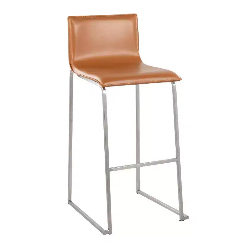 Set of 2 Mara Upholstered Barstools Stainless Steel - Lumisource