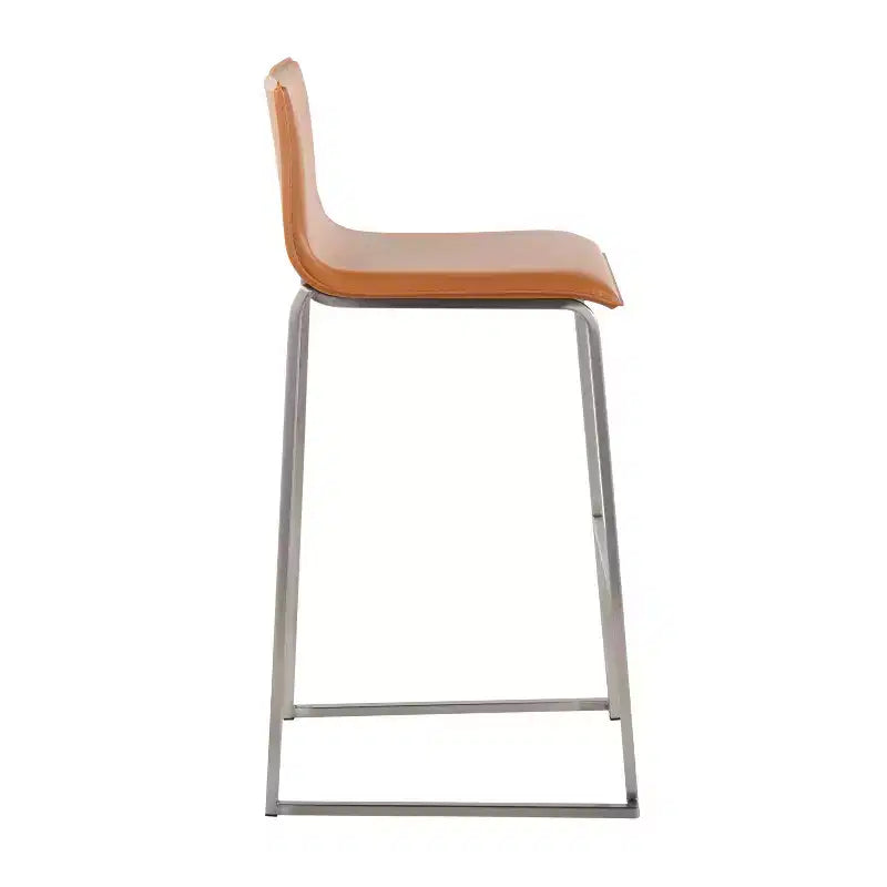 Set of 2 Mara Upholstered Barstools Stainless Steel - Lumisource
