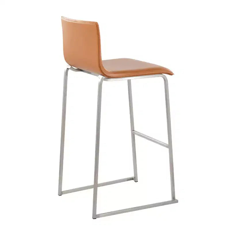 Set of 2 Mara Upholstered Barstools Stainless Steel - Lumisource