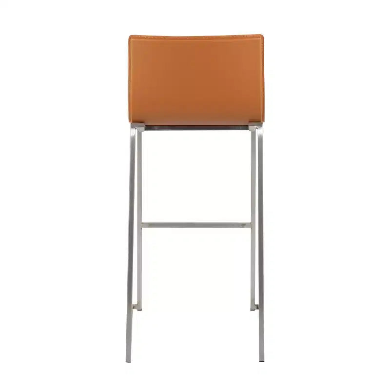 Set of 2 Mara Upholstered Barstools Stainless Steel - Lumisource