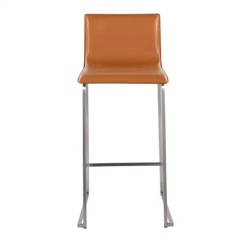 Set of 2 Mara Upholstered Barstools Stainless Steel - Lumisource