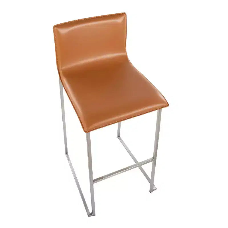 Set of 2 Mara Upholstered Barstools Stainless Steel - Lumisource