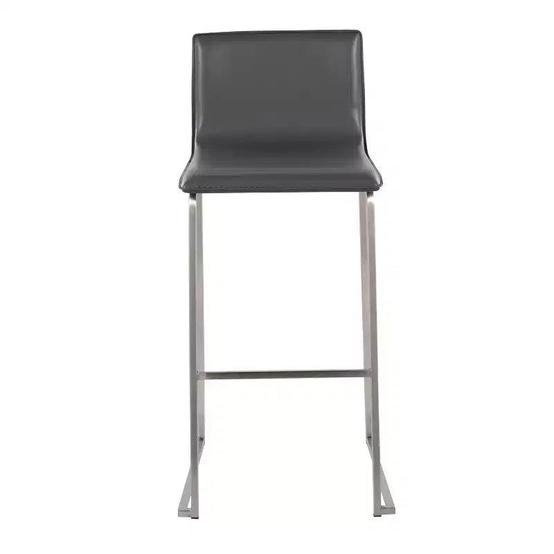 Set of 2 Mara Upholstered Barstools Stainless Steel - Lumisource