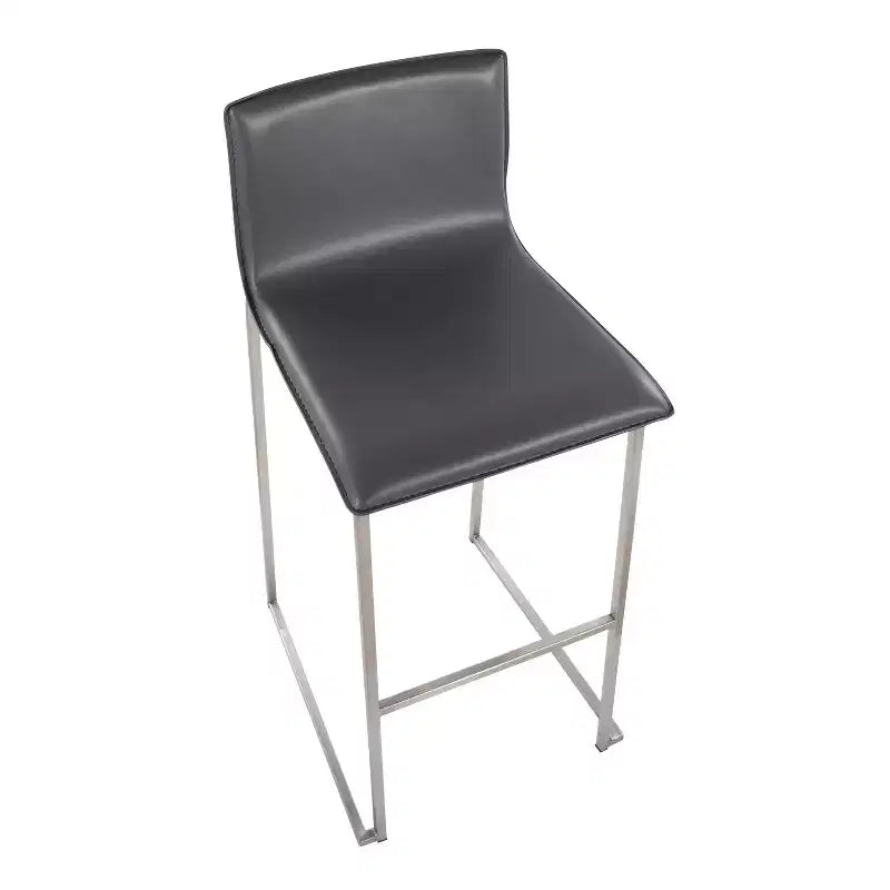 Set of 2 Mara Upholstered Barstools Stainless Steel - Lumisource