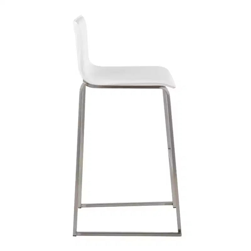 Set of 2 Mara Upholstered Barstools Stainless Steel - Lumisource