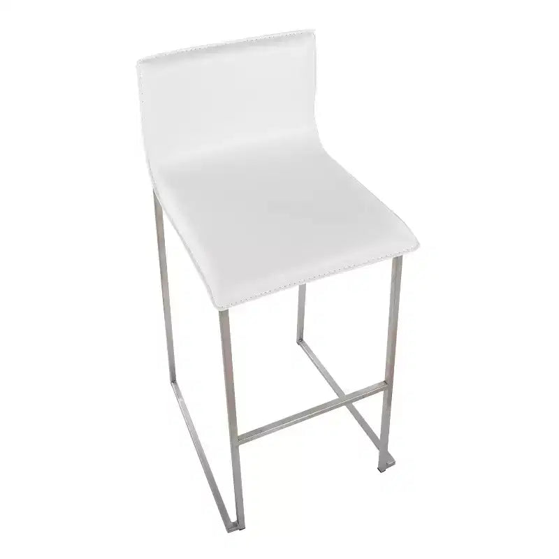 Set of 2 Mara Upholstered Barstools Stainless Steel - Lumisource