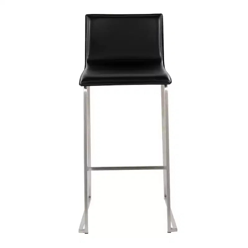Set of 2 Mara Upholstered Barstools Stainless Steel - Lumisource