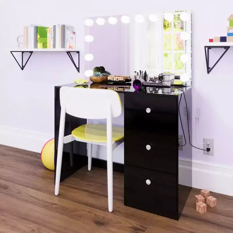 Elvira Lighted Makeup Vanity - Boahaus