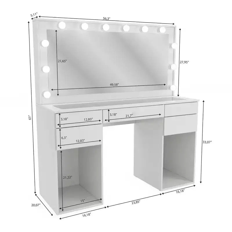 Federica Lighted Makeup Vanity - Boahaus