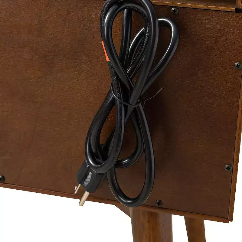 Doris 2 - Drawer Mid-century end table with Built-In Outlets | HULALA HOME