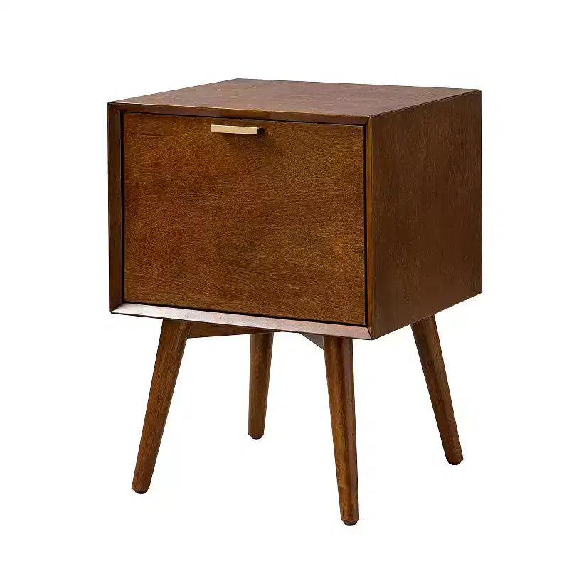 Doris 2 - Drawer Mid-century end table with Built-In Outlets | HULALA HOME