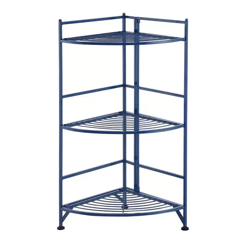 32.5 Extra Storage 3 Tier Folding Metal Corner Shelf - Breighton Home