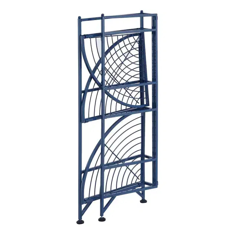 32.5 Extra Storage 3 Tier Folding Metal Corner Shelf - Breighton Home