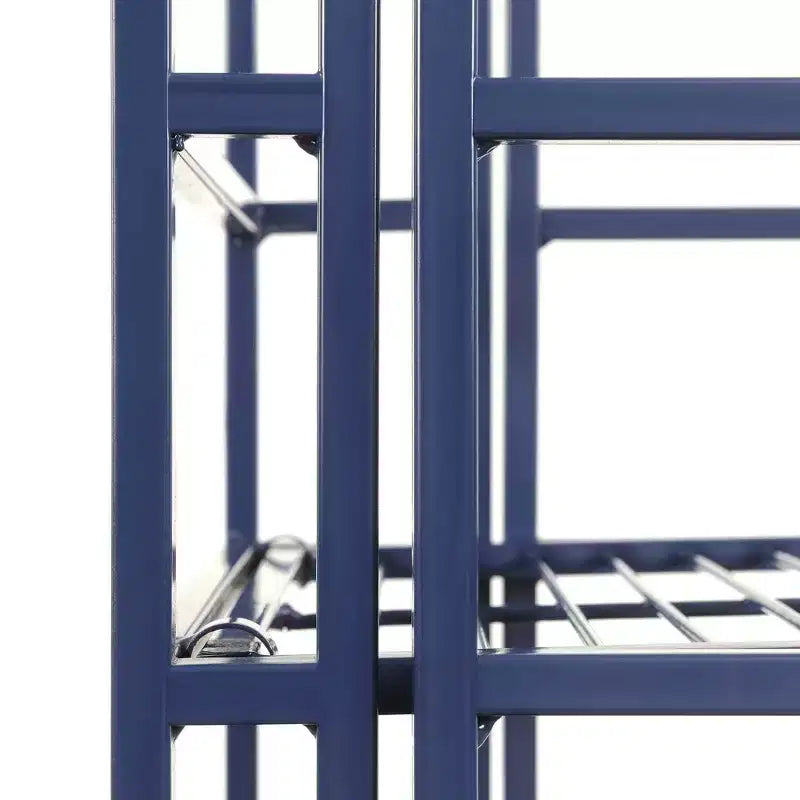 32.5 Extra Storage 3 Tier Folding Metal Corner Shelf - Breighton Home
