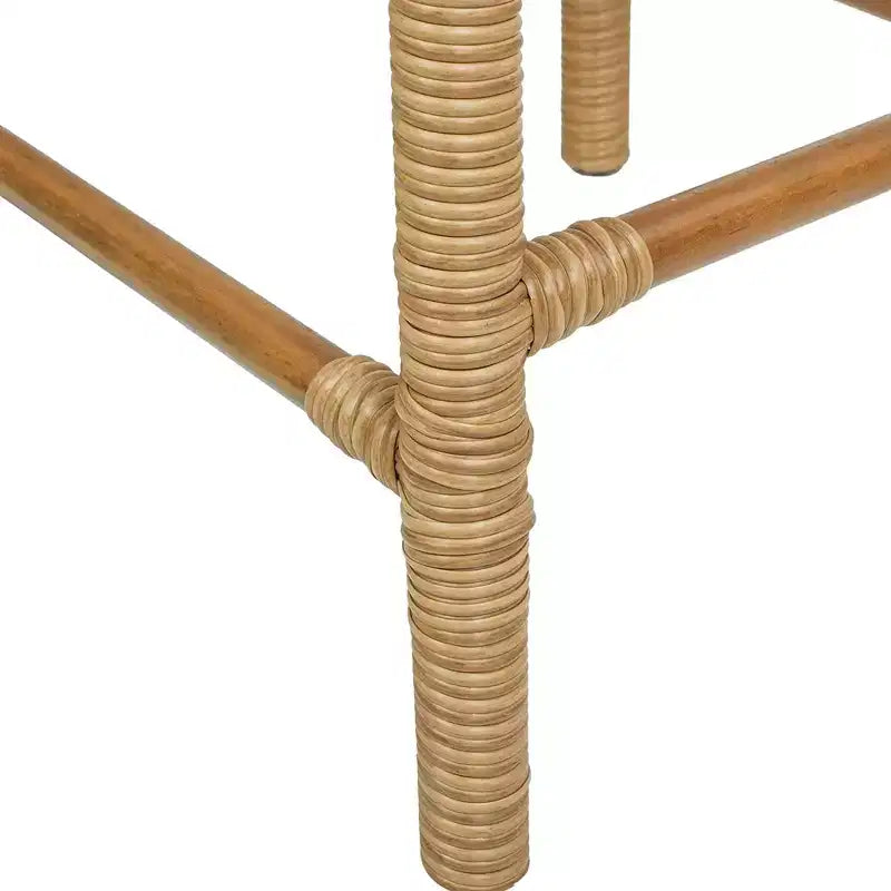Jennifer Taylor Home Lucia 25.5 Backless Upholstered Counter Stool with Resin Rattan Frame, Ivory White Boucle