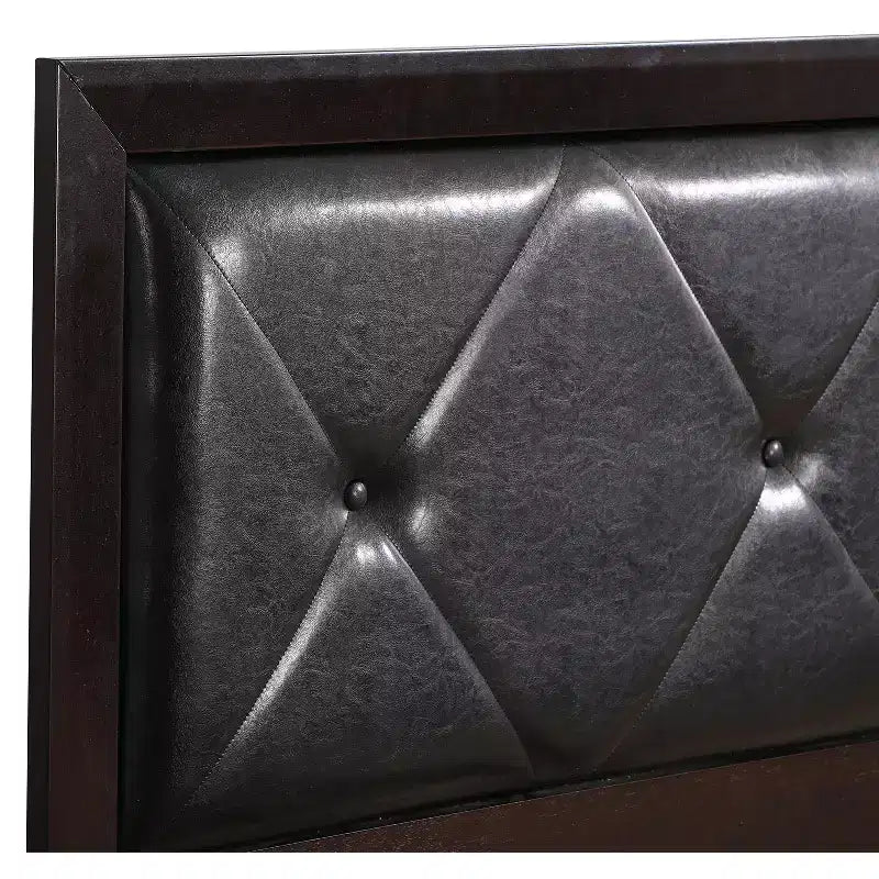 Passion Furniture Primo Tufted Faux Leather Upholstered Twin Panel Bed