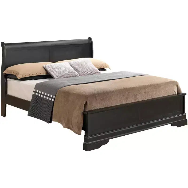 Passion Furniture Louis Philippe King Wood Panel Bed