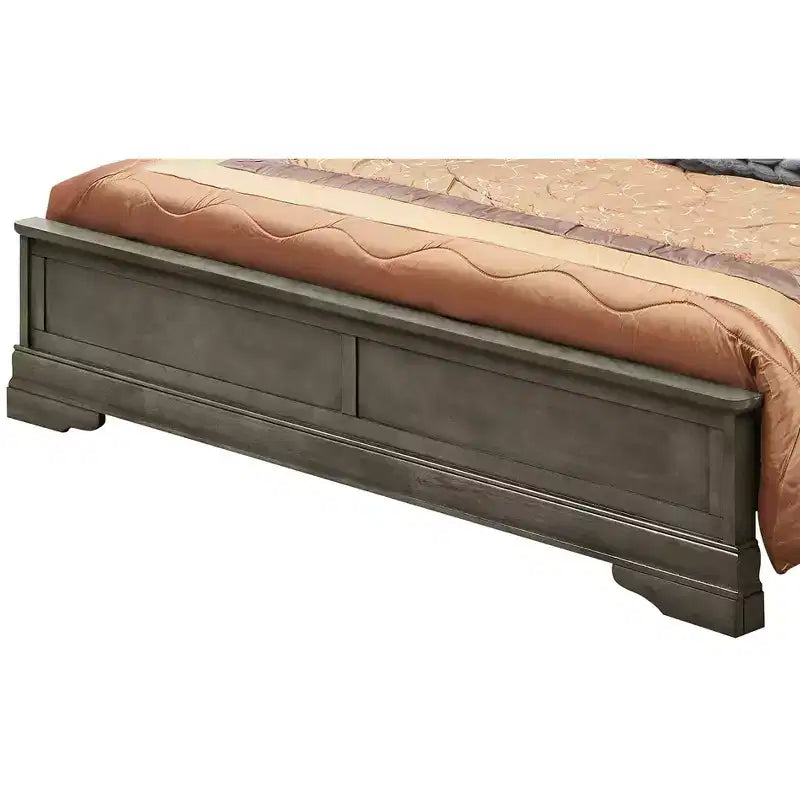 Passion Furniture Louis Philippe King Wood Panel Bed