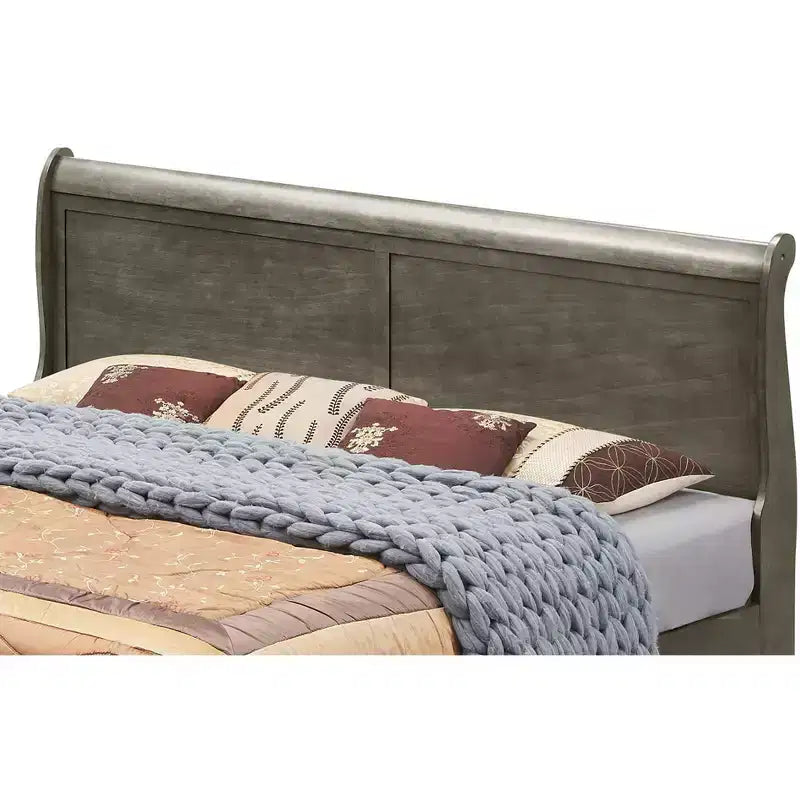 Passion Furniture Louis Philippe King Wood Panel Bed