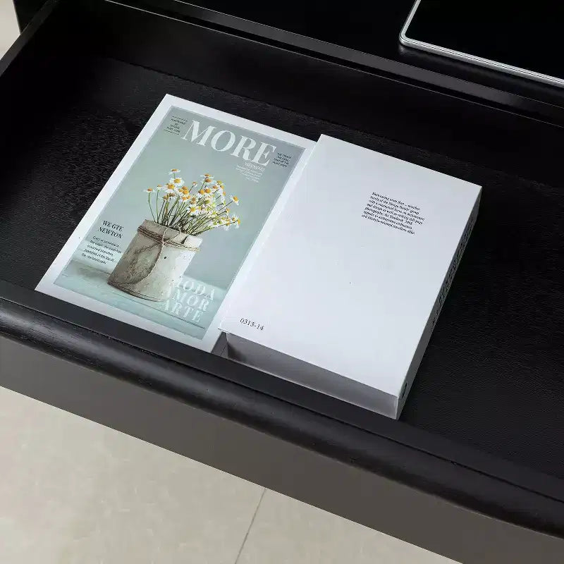 Margery Mid-century Modern 2 - Drawer end table with Built-In Outlets and Cable Management and Open Shelf Set of 2| HULALA HOME