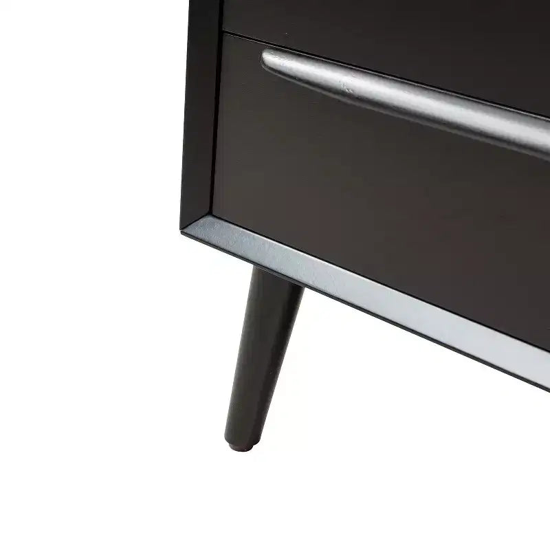 Margery Mid-century Modern 2 - Drawer end table with Built-In Outlets and Cable Management and Open Shelf Set of 2| HULALA HOME