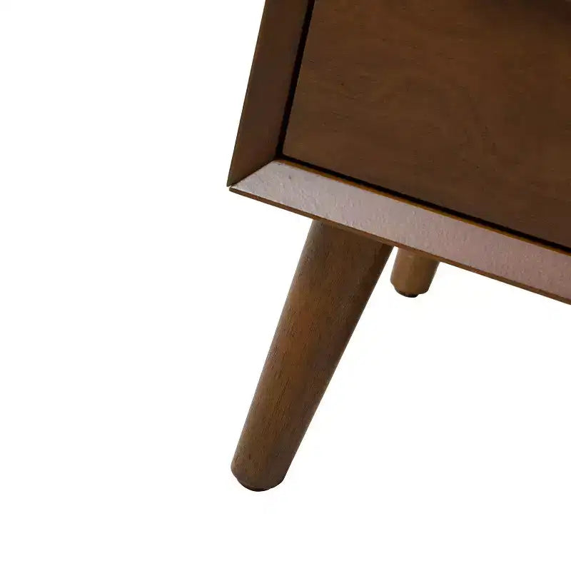 Margery Mid-century Modern 2 - Drawer end table with Built-In Outlets and Cable Management and Open Shelf Set of 2| HULALA HOME