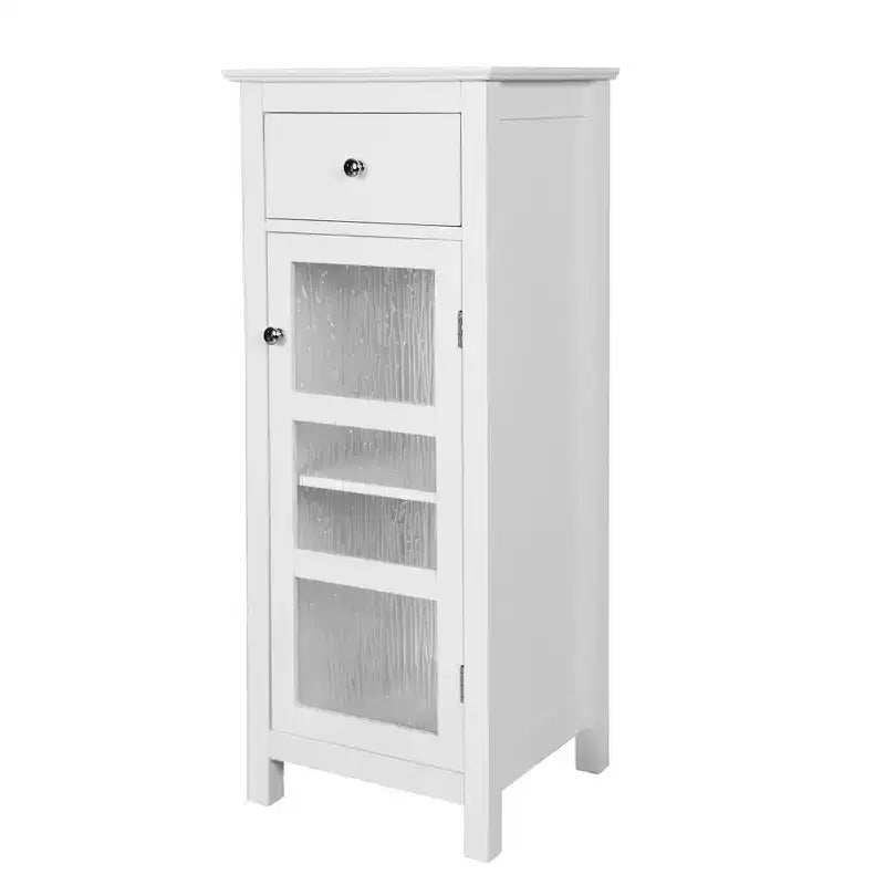 Teamson Home Connor Floor Cabinet with Adjustable Shelf and Drawer, White