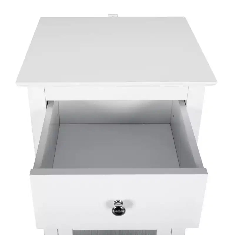 Teamson Home Connor Floor Cabinet with Adjustable Shelf and Drawer, White