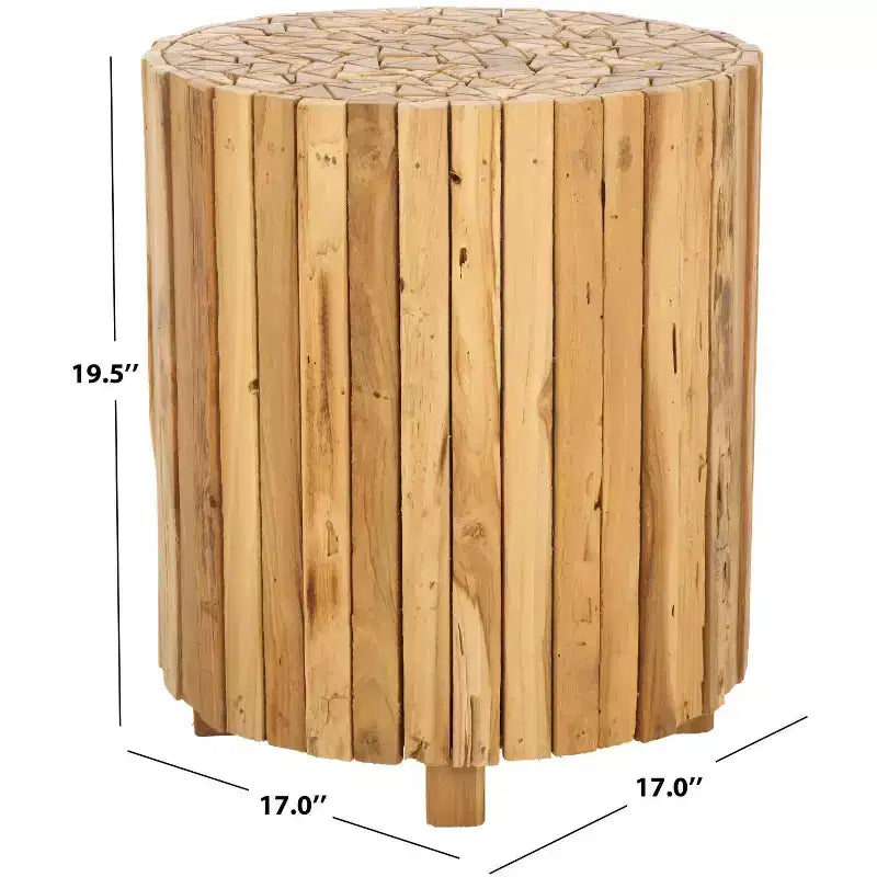 Richmond Round End Table - FOX1002A - Medium Oak - Safavieh Couture