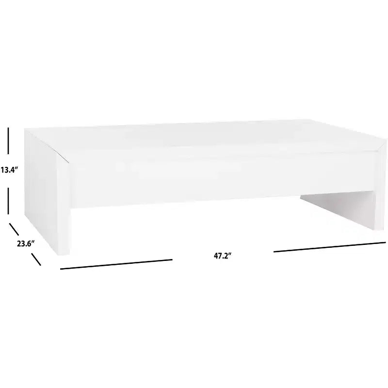 Kinsley Lift - Top Coffee Table - FOX2234A - White - Safavieh Couture